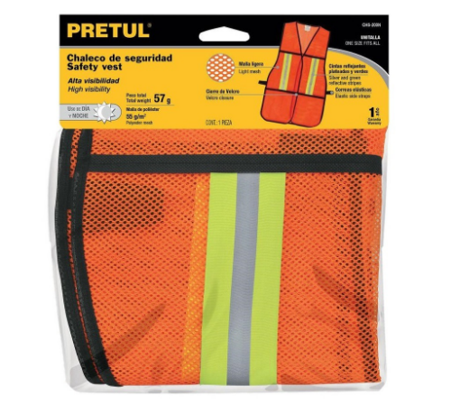 Chaleco de seguridad Cintas Reflejantes Naranja Pretul