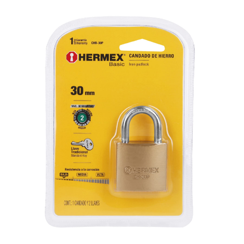 Candado 30mm  Hierro Laton Basic hermex