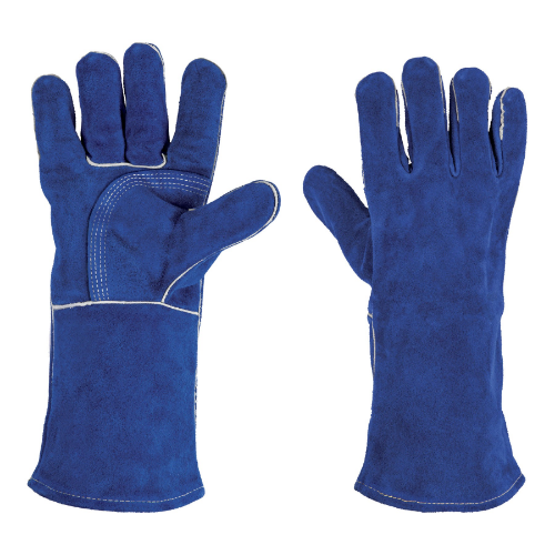 Guantes azules de cuero soldador