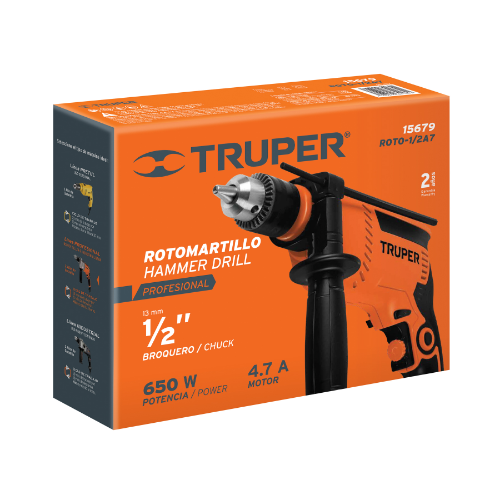 ROTOMARTILLO 1/2' 650 W, PROFESIONAL, TRUPER