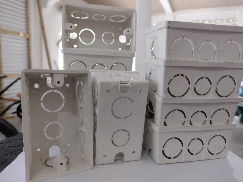 Caja Rectangular Blanco Plástico