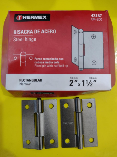 Bisagra 2" x 1 -1/2 hermex x par