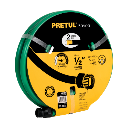 Manguera Verde 1/2" dos capas 15 mtr. Pretul