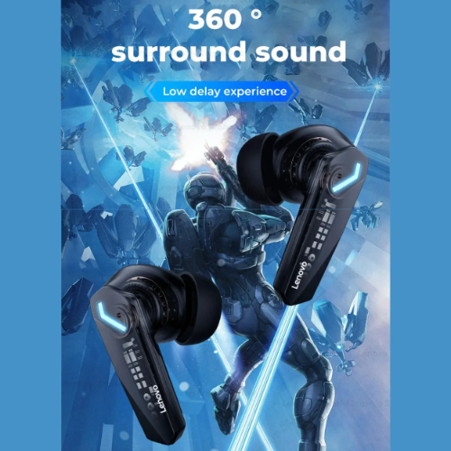 LENOVO  Audífono Bluetooth Lenovo GM2 PRO Negro