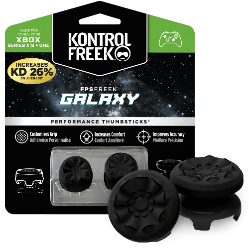KontrolFreek FPS Freek Galaxy Black para Xbox One y Xbox Series X Controller  2 joysticks de rendimiento  1 rascacielos, 1 trepidante  Negro