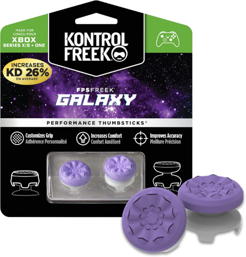 KontrolFreek FPS Freek Galaxy para Xbox One y Xbox Series X  Performance Thumbsticks  1 Altura elevada, 1 Altura media  Morado.