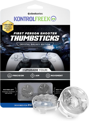 KontrolFreek FPS Freek Galaxy Crystal for PlayStation 4 (PS4) and PlayStation 5 (PS5) Controller  Performance Thumbsticks  1 High-Rise, 1 Mid-Rise  Crystal