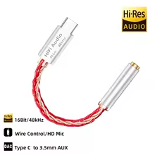 Cable USB auxiliar tipo C a 3,5mm, amplificador de Audio HiFi, adaptador de auriculares, micrófono HD para auriculares QKZ KZ, iPhone16/15, Samsung, Xiaomi y Huawei