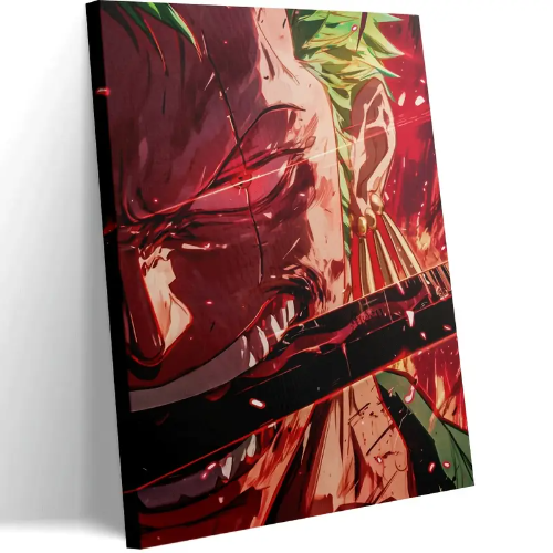 2D Plano, [2D Plano] 1 Póster de Lienzo Sin Marco - Arte de Zoro en Estilo Cartoon