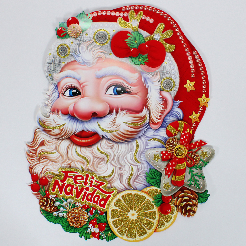 Adorno navideño cabeza de santa