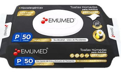 TOALLA HUMEDA ADULTO EMUMED 50UN