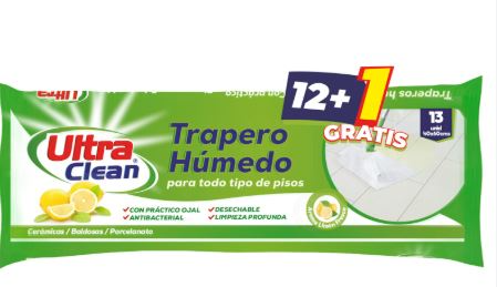 TRAPERO HUMEDO ULTRACLEAN LIMON 12UN