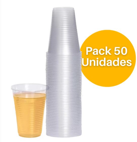 VASO 300CC TRANSPARENTE  50 UNIDADES