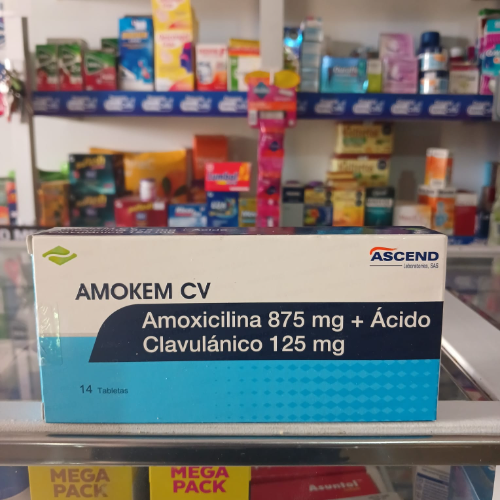 Amoxicilina clavulanato x UNIDAD 875g 125 AMOKEM CV
