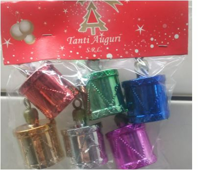 Adorno Tambor Navidad brillante x6 62810