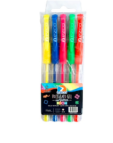 Boligrafo Ezco gel neon x5