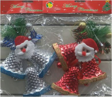 Adorno Papa Noel 3 campanas 18cm XM252