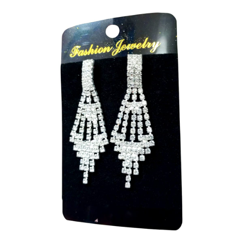 Aros con strass colgantes rombo