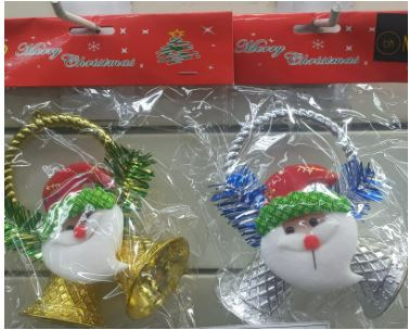 Adorno Papa Noel 2 campanas 14cm XM253
