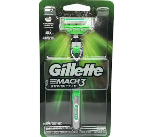 Afeitadora Gillette Sensitive Mach3 verde filos