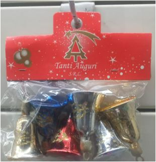 Adorno Campana Navidad decorada x6 65810