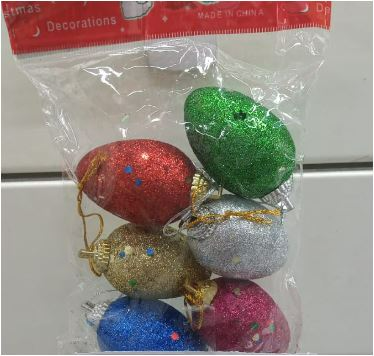 Adorno Piñas brillantes Navidad x6 5cm XM-238