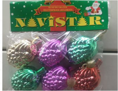 Adorno Racimo de uvas Navidad x6 60110