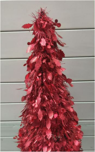 Arbol conico 50cm metalizado Hojas H145