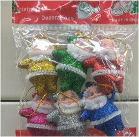 Adorno Papa Noel colgante x6 XM244 4,5cm