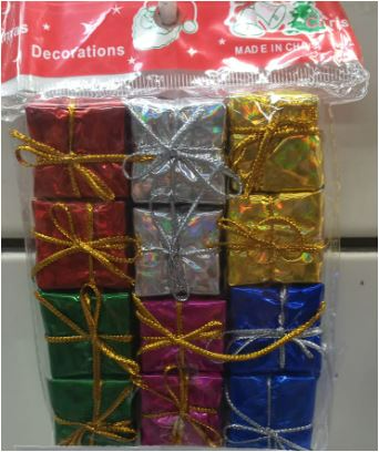 Adorno paquetito Navidad 2,3cm x12 18U3-84