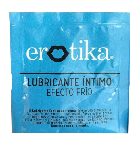 Lubricante intimo efecto frio Erotika 5g sobre