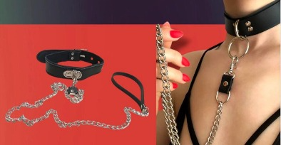 Collar de Sumisión Negro cadena L13
