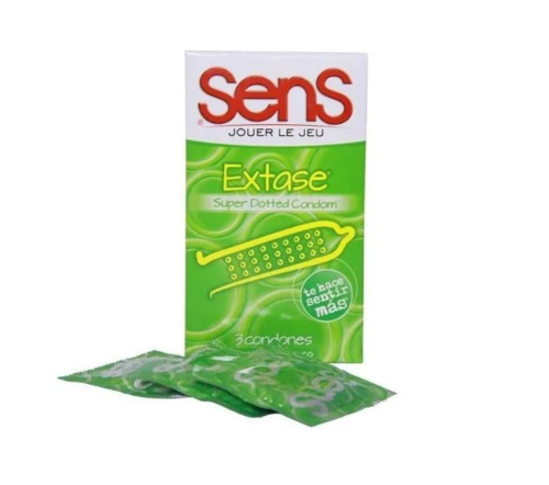 Condón Sens Extase con Búrbujas x 3 Unidades