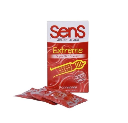 Condón Sens Extreme con Textura Estimulante x 3 Unidades