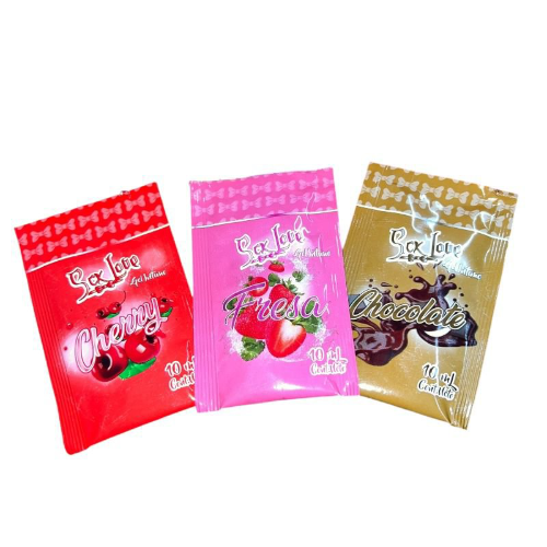 Lubricante saborizado x10ml Sobre Sex Love Sabores Surtidos