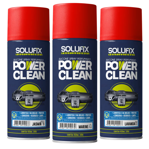 Silicona en Spray Power Clean Jazmín 450Ml SOLUFIX