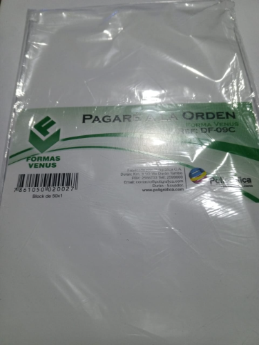 PAGARE/ORDEN DF09C PEQ 50X1