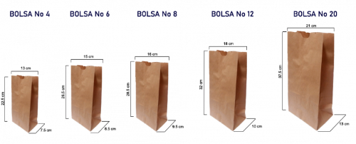 Bolsa #4 kraf para domicilio con fuelle x50 unds