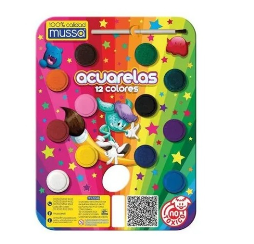 Acuarela Mussa 12 colores+2