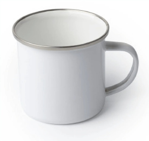 TAZA ESMALTADA BORDE SILVER