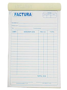 talonario de factura 1/4 UN COLOR 20 Juego