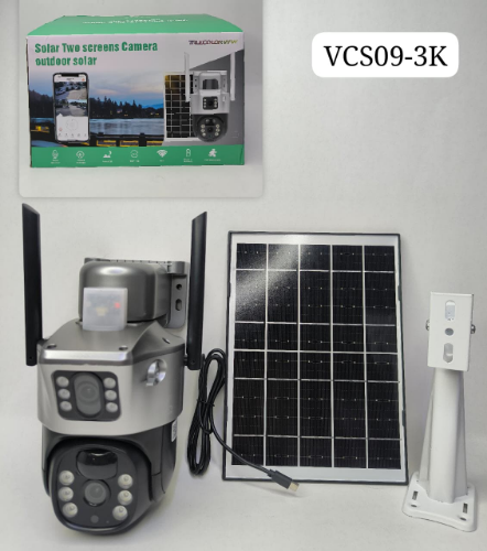 J - Camara Wifi Solar Doble Lente VCS09-3K