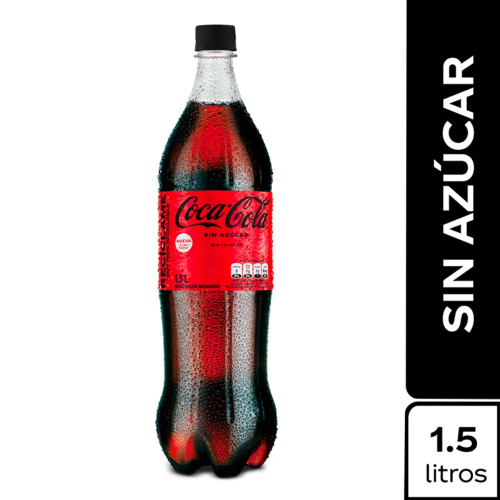 coca cola sin azucar 1.5L plastica