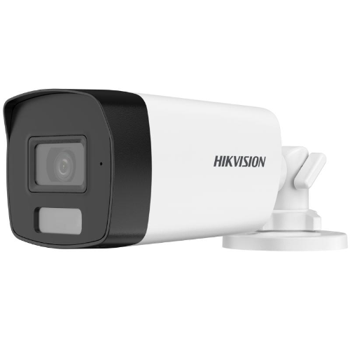 DS-2CE17DOT-LFS Cámara tipo bala fija con audio LUZ híbrido  de 2 MP semi metálica