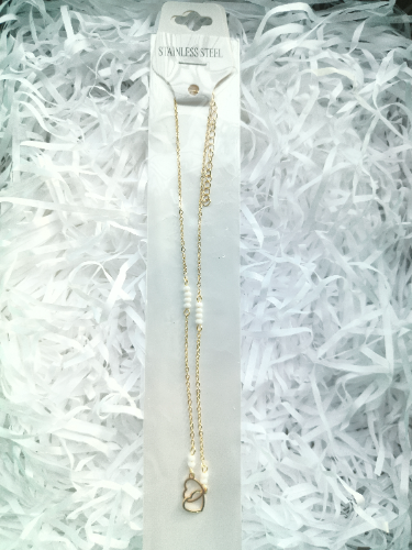 Collar diamante Corazon blanco.