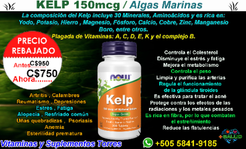 Algas Marinas Kelp 150mcg 200 Tabletas