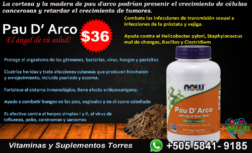 Pau D 'Arco 500mg 250 Cápsulas