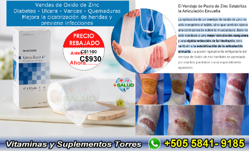 Vendas de Oxido de Zinc 4" x 10 yds McKensson