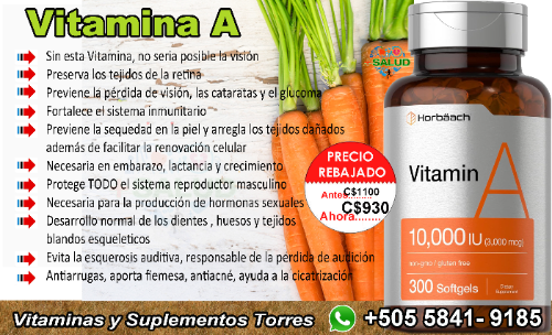Vitamina A 10,000iu 300 Soft Gel