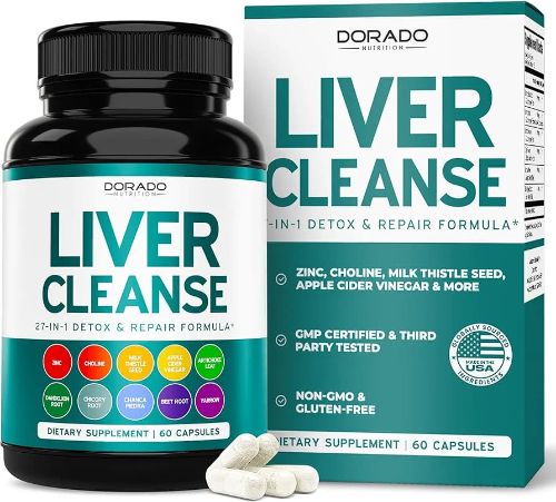 Liver Detox & Cleanse reparador y limpiador 27 en 1 60 Cápsulas